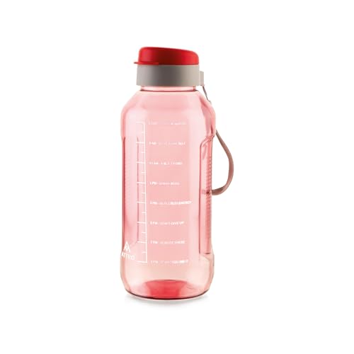 Attro Ultra Pro Motivational 1.5Liter BpaFree Water Bottle With LeakProof FlipTop Cap, Nylon Strap And Stylish Color For Dai