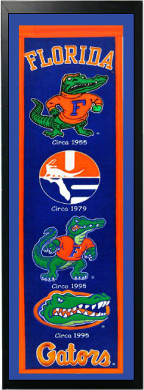 University Of Florida Logo History Felt Banner  14 X 37