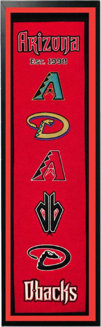 Arizona Diamondbacks Logo History Felt Banner 14 X 37
