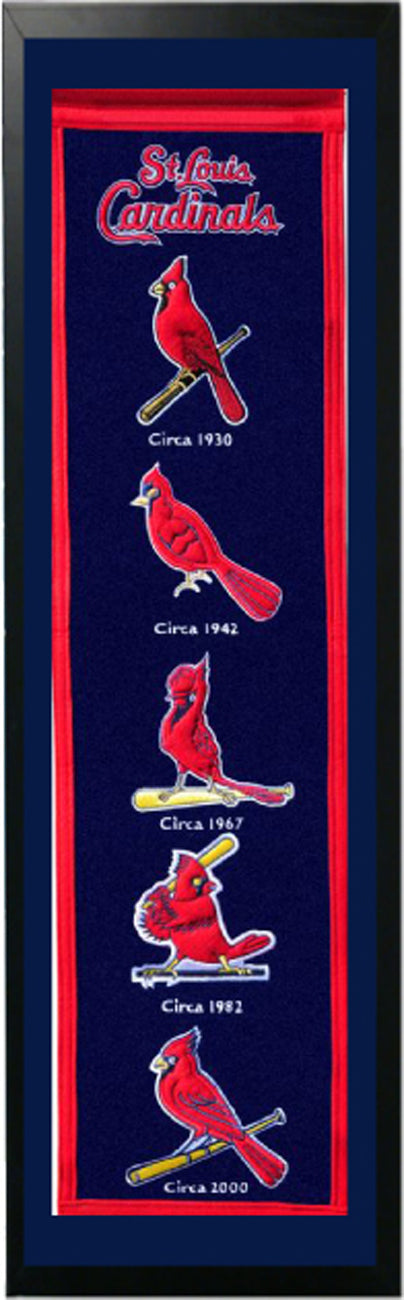St. Louis Cardnials Logo History Felt Banner  14 X 37