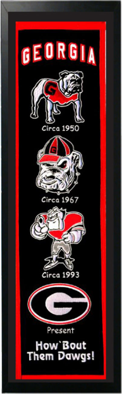 Georgia Logo History Felt Banner 14 X 37