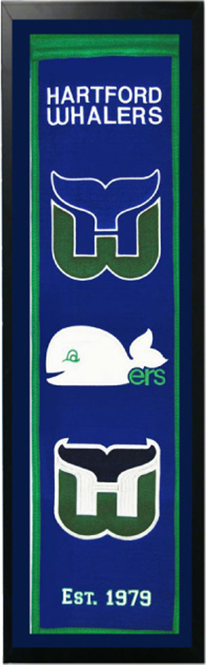 Hartford Whalers Logo History Felt Banner 14 X 37