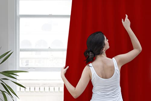 Blackout Curtain Room Darkening Long Door - 9 Feet (Fire Brick, Thermal Insulated, Noise Reducing, Eyelet Design)