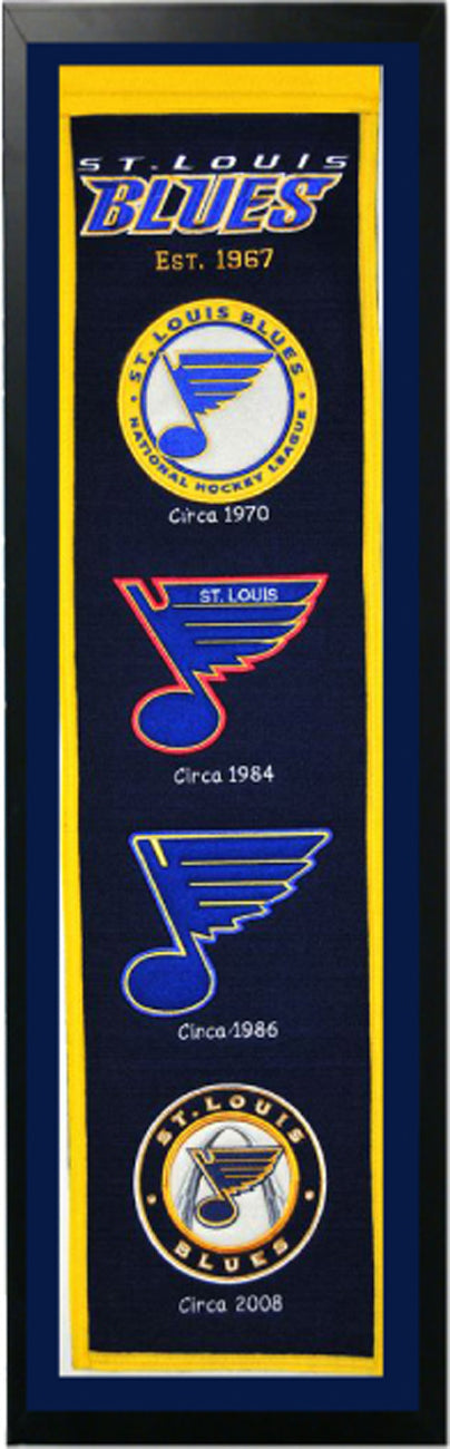 St. Louis Blues Logo History Felt Banner 14 X 37