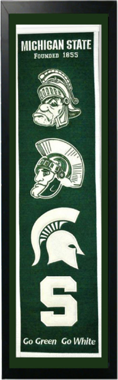 Michigan State Logo History Felt Banner 14 X 37