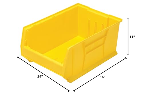 Hulk 24 Container, 23-7/8L X 16-1/2W X 11H, Stackable, Polypropylene, Yellow, Made In Usa