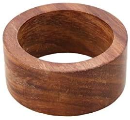 Ajuny Handcrafted Wooden Round Napkin Ring Sleek Plain Decorative 1.5 Inch Napkin Holders For Table D  Cor Dinner Wedding Party
