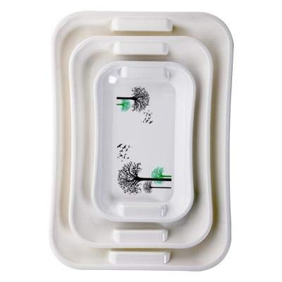 Foliam Kitchen & Dining, Bed Breakfast Serving Tray (Set Of 3), With Handles, Rectangle