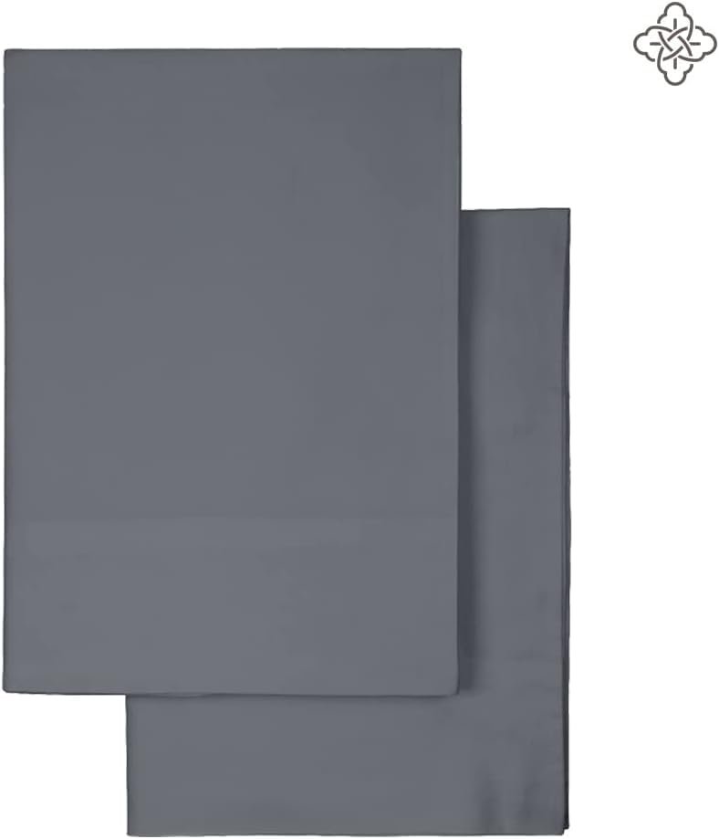 Bioweaves 100 Organic Cotton King Pillow Cases 300 Thread Count Soft Sateen Weave Gots Certified - King Size, Set Of 2, Grey