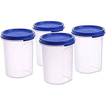Tupperware Mm Round Plastic Container Set For Kitchen 440Ml, Set Of 4, Multicolour
