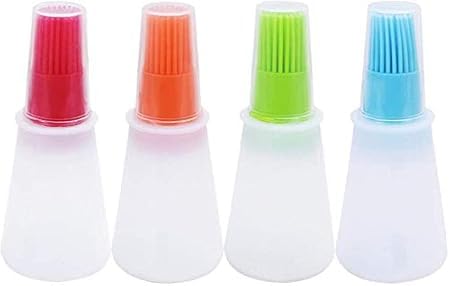 Drumil Oil Spatula With Silicone Brush Bottle With Brush Silicone Cooking Oil Bottle With Basting Brush. (6 Pack)