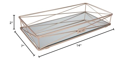 Home Details Gorgeous Mirrored, Perfect For Jewelry, Toiletries, Bathroom Organization, Perfume, Makeup, D  Cor, In Rose Gold Va