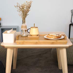 Snazzy Bamboo Wood Foldable Food Tray Breakfast Table Eating Serving Bed Tray Study Laptop Bed Serving Tray With Legs For Home,B