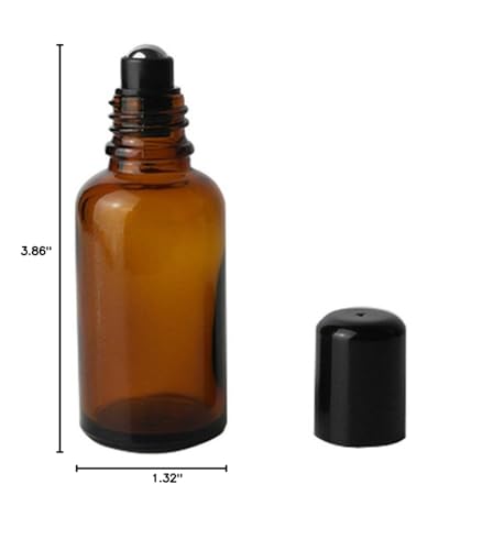 3Pcs 30Ml Brown Glass Empty Roll On Bottles Essential Oil Perfume Roller Bottles With Stainless Steel Roller Balls For Essential