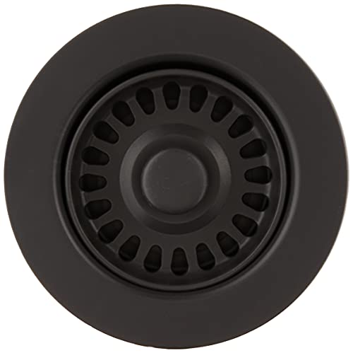 HOUZER 190-9265 Matte Black Kitchen Sink Basket Strainer - 3.5" Durable Food Catcher Stopper, Plastic, Ideal for Waste Filtering
