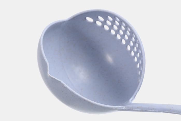 2 In 1 Kitchen Ladle Soup Pan Spoon With Filter Strainer (Blue)