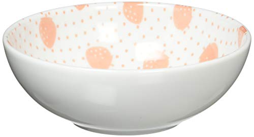 ????(Kaneshotouki) Sanrio Hello Kitty Strawberry Kitty Small Bowl, Diameter 4.7 inches (12 cm), White 302535