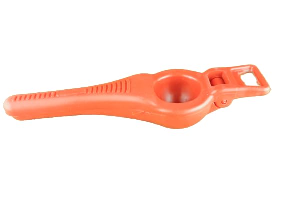 Kidsvibe Plastic 2 In 1 Lemon Squeezer, Citrus Juicer, Manual Press Hand Presser Pack Of 1. (Orange)