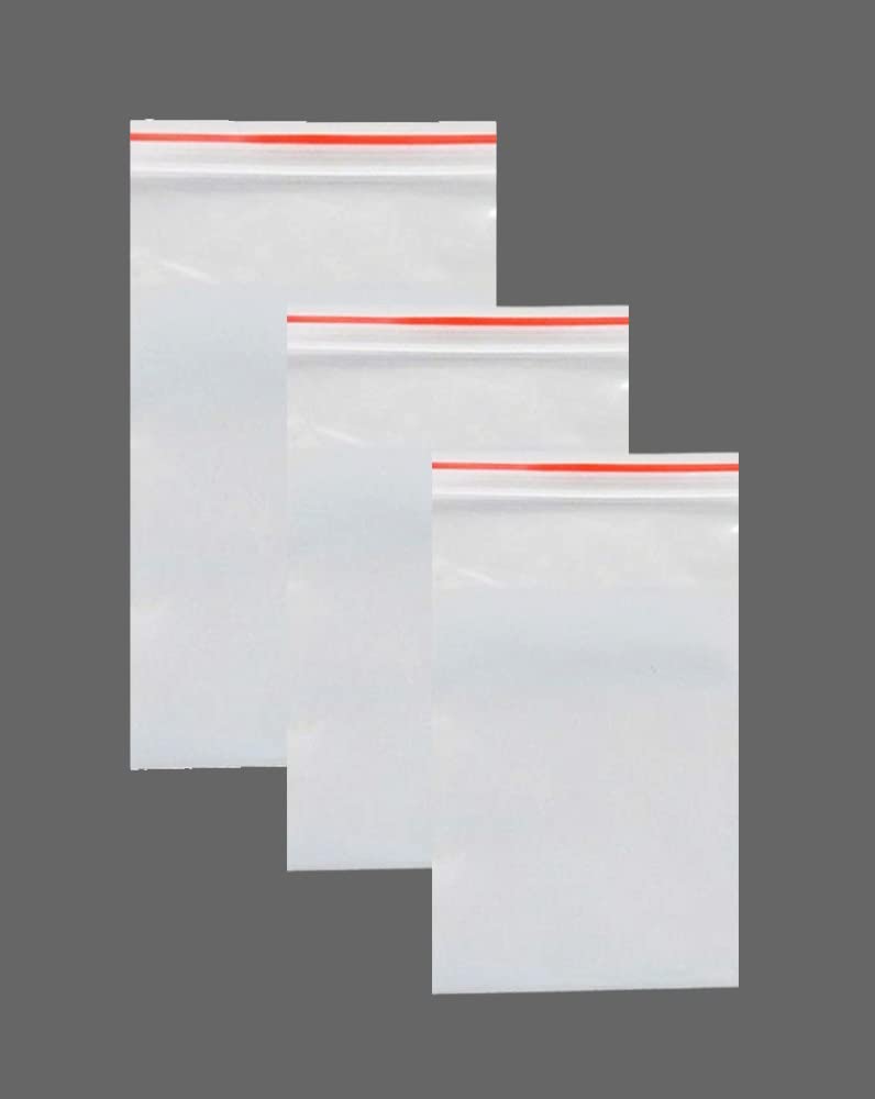 Myy Brand Reusable/Resealable Plastic Transparent Zip Lock Covers Pouch Bags, Multi Sizes (100 Pieces)