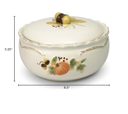 Pfaltzgraff Plymouth Vegetable Bowl, Holds 2.25 Quarts, Beige|Orange