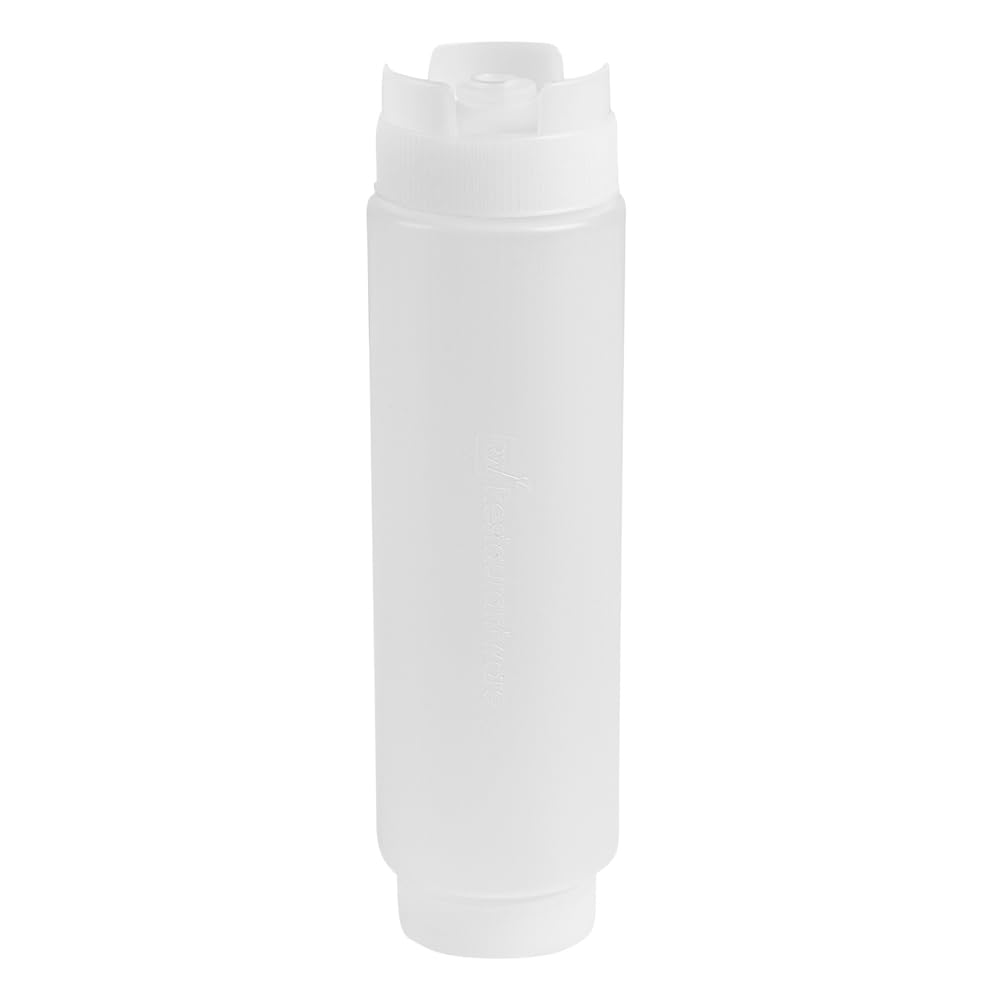 Restaurantware 16Oz. Fifo Inverted Plastic Squeeze Bottle With Refill And Dispensing Lids - First In First Out - Perfect For Res