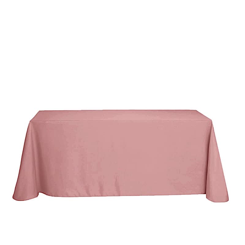 Balsacircle 90X156-Inch Dusty Rose Rectangle Polyester Tablecloth Table Cover Linens For Wedding Party Events Kitchen Dining