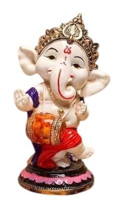 Srimaa Ventures Traditional Dancing Ganpati Figurine || Decorative Ganesha Idol For Home, Pooja Room, Gifting (Set Of 4, Multico