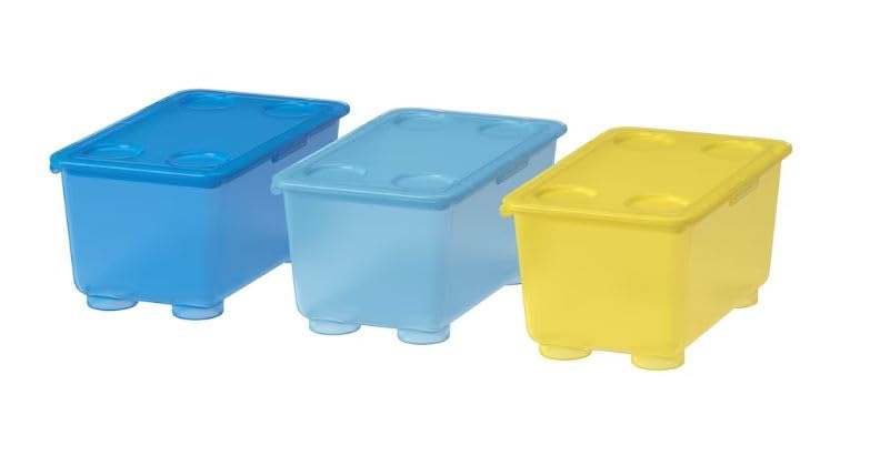 Ikea Polyethylene Terephthalate Rectangular Storage Box With Lid  Pet Container Set (Multicolour, 17 Cm, 10 Cm Height: 8 Cm)  