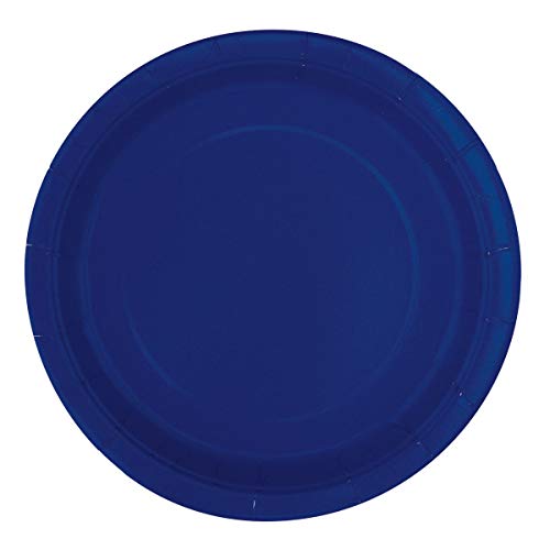 Elegant True Navy Blue Solid Dessert Plates - 7'' (Pack Of 20) - Sturdy & Disposable Dinnerware - Perfect For Parties And Events