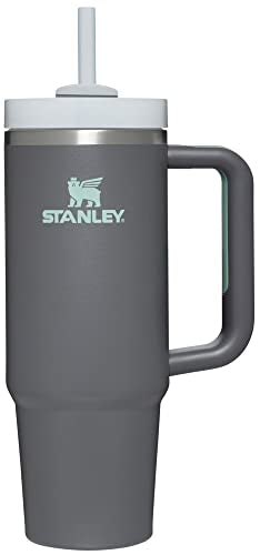 Stanley Quencher H20 FlowState Stainless Steel Vacuum Insulated Tumbler with Lid and Straw for Water  Iced Tea or coffee  Smoothie and More  charcoal  30 oz