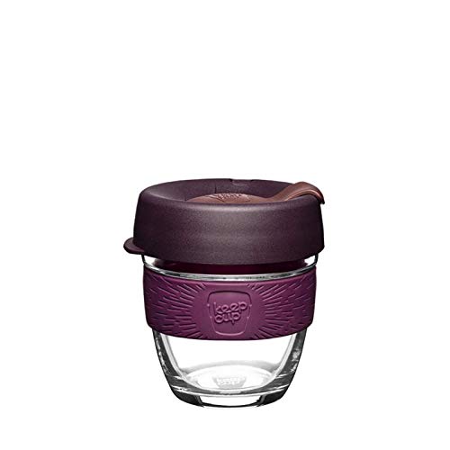 KeepCup Brew, Reusable Glass Tumbler with Spill-proof lid, Short Coffee Cup 8oz/227ml - Alder