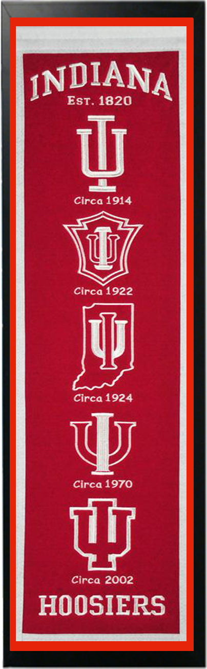 Indiana Logo History Felt Banner 14 X 37