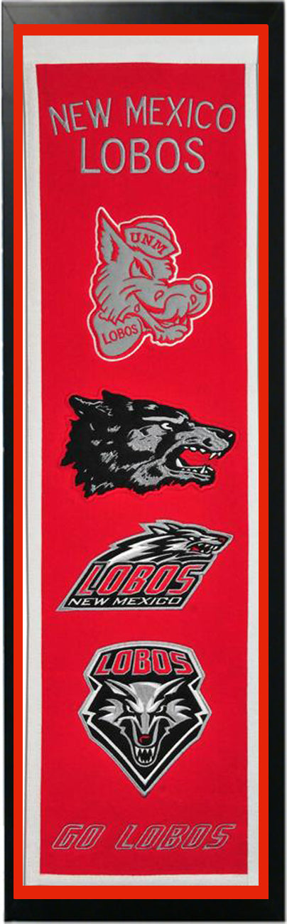 New Mexico Logo History Felt Banner 14 X 37