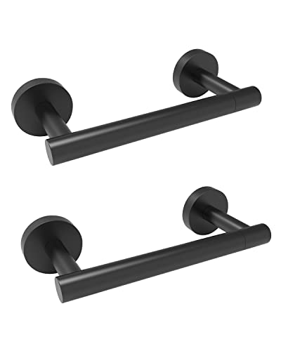 Rarxtr Matte Black 2 Pack Toilet Paper Holder Sus304 Stainless Steel Double Post Pivoting Toilet Paper Roll Holder Wall Mounted