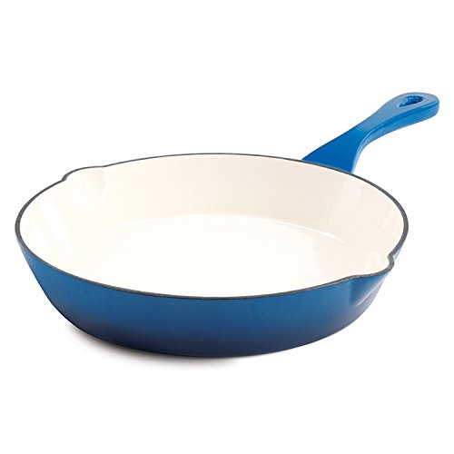 Crock Pot 111985.01 Artisan 12 Inch Enameled Cast Iron Round Skillet, Sapphire Blue