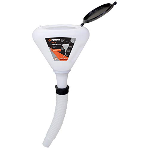 Groz Smart Funnel For Petrol, Diesel, Kerosene | V Shape Funnel With Filter | Smart Funnel With Cap & Flexible Spout | Capacity 