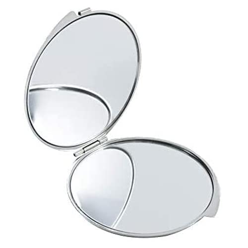 Nacreh Portable Makeup Compact Double Magnifying Mirror Cosmestic Foldable Pocket Style Unique Mother Of Pearl Design (Patchwork