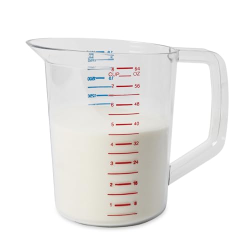 Rubbermaid Commercial Products Bouncer Clear Measuring Cup, 8-Cup/2-Quart, Clear, Strong Food Grade, For Use With -40-Degree F T