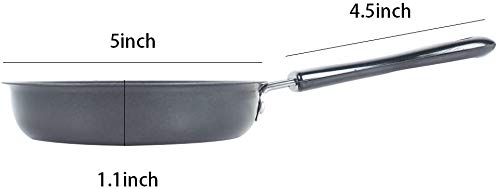 Sun Terriory Cast Iron Mini Frying Pan - Non-Stick 4.7-Inch Black Egg Pancake Skillet