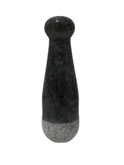 KRIXKART Marble Pestle for Mortal 4 Inch Imam Dasta Ohkli Musal Spices Masher for Kitchen (Black)