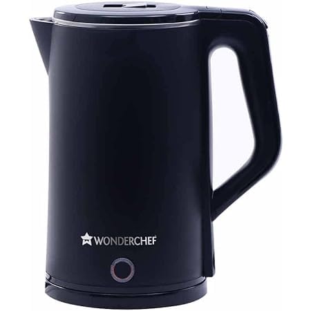 Wonderchef Cool Touch Electric Kettle 1300W With Stainless Steel Interior | 1.8L Capacity | 1 Years Warranty | Black