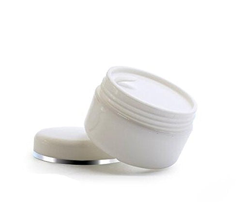 Ericotry 6Pcs White Plastic Jar With Dome Lid 8 Oz (250G) Portable Refillable Cosmetic Makeup Face Cream Lotion Jar Lip Balm Lot