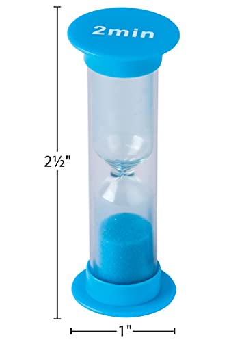 Teacher Created Resources Mini Sand Timers Combo 4-Pack,Red, Blue, Yellow, Green