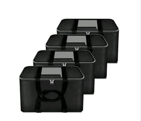 Destiny Ent Storage Box For Clothes Closet Wardrobe Organizer For Clothes Saree Bags With Carry Handle (Pack Of 4)