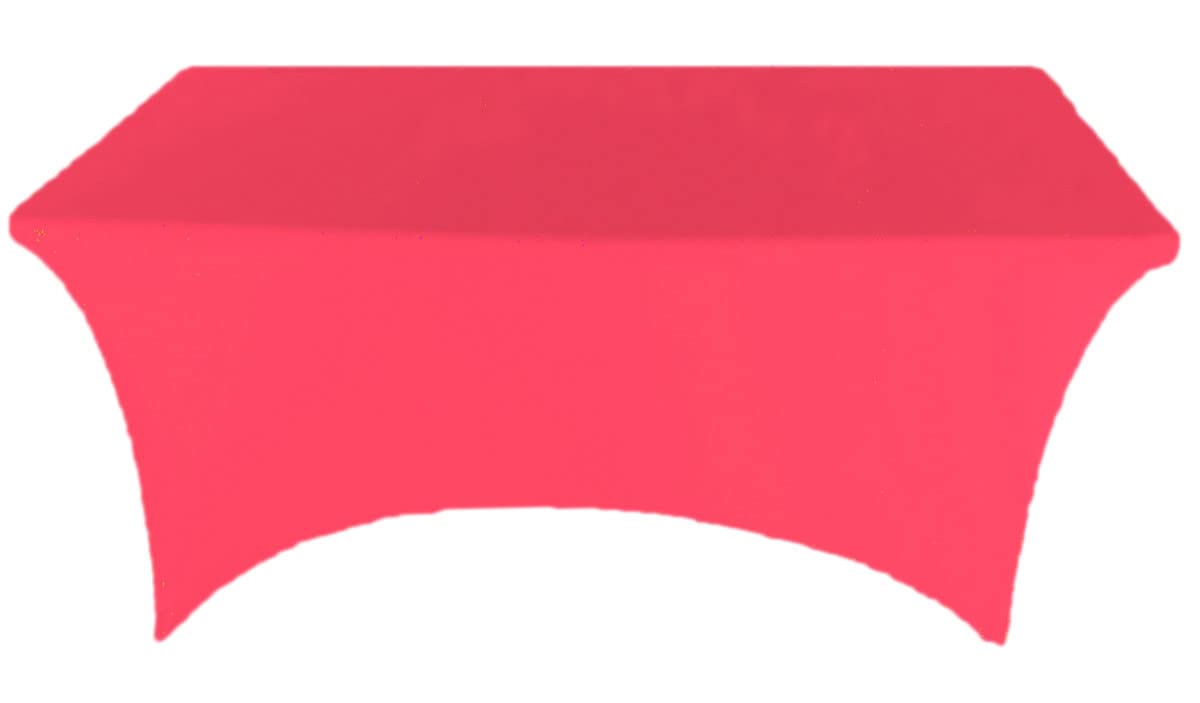 Gowinex 8Ft Fuchsia Stretch Spandex Table Cover Tablecloth For Rectangular Fitted Folding Table