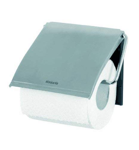 Brabantia Renew Toilet Roll Holder (Matt Steel) Left & Right Handed Use, Drill/No-Drill Install, Rust-Free Bathroom Paper Dispen