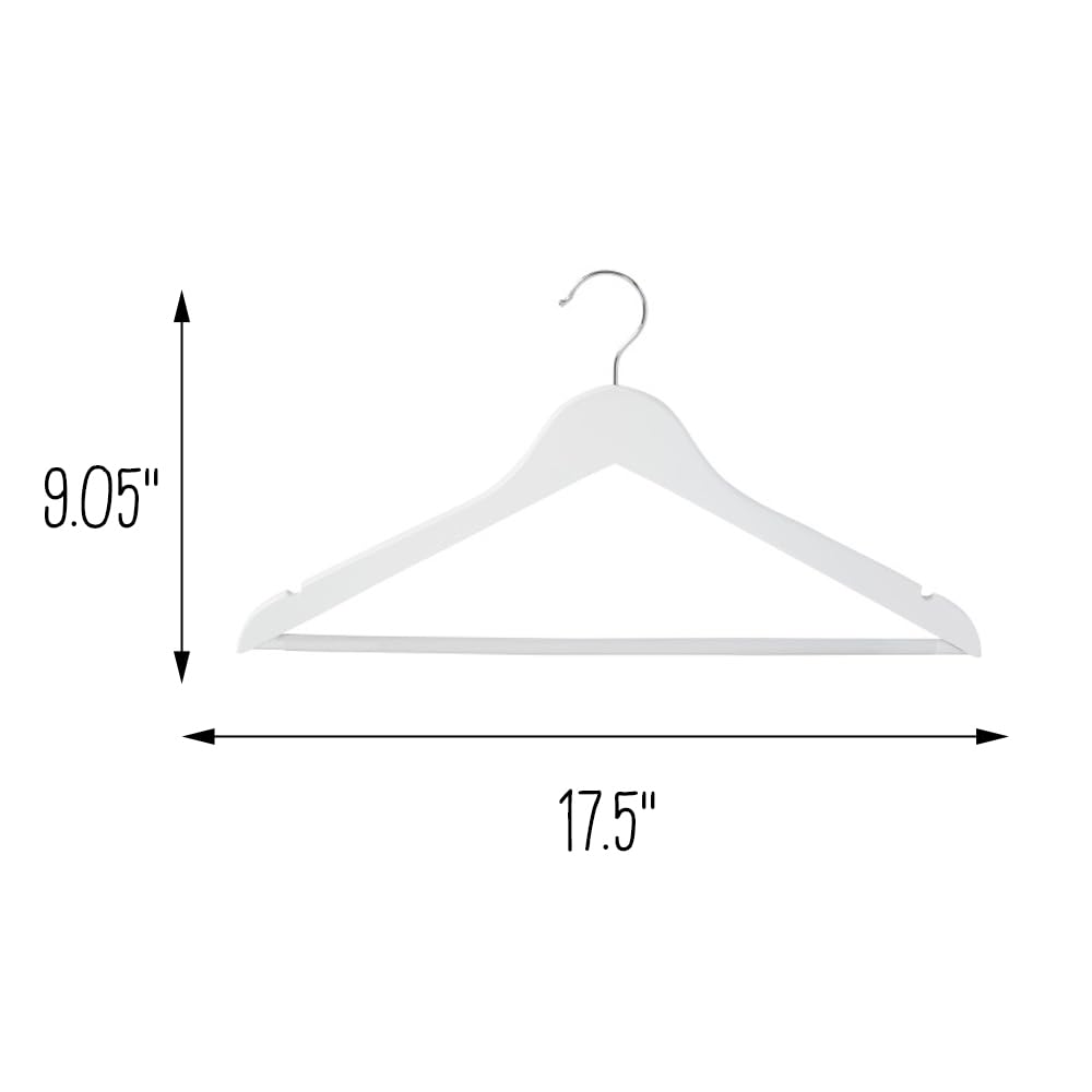 Honey-Can-Do 24-Pack Non-Slip Swivel Hook Wood Hangers, White Hng-09407 White