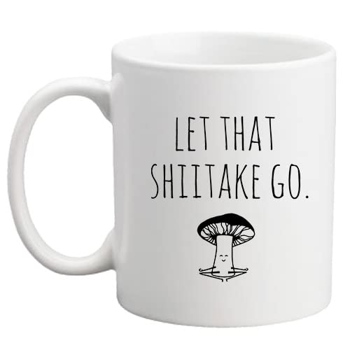 Moonlight Makers Let That Shiitake Go Ceramic 16Oz Coffee Mug, Coffee Lovers Gift Ideas, Funny Novelty Coffee Cups, Cute Pastel