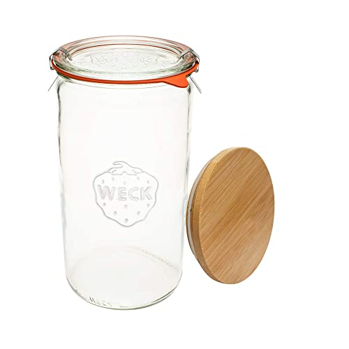 Weck Jar 974 Glass Jars 1.5L With Large Storage Capacity Preserving Jars With Airtight Lids Suitable For Pickling Heat Resistant