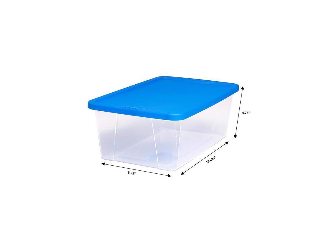 TOTE CLR/BLU LID 6QT